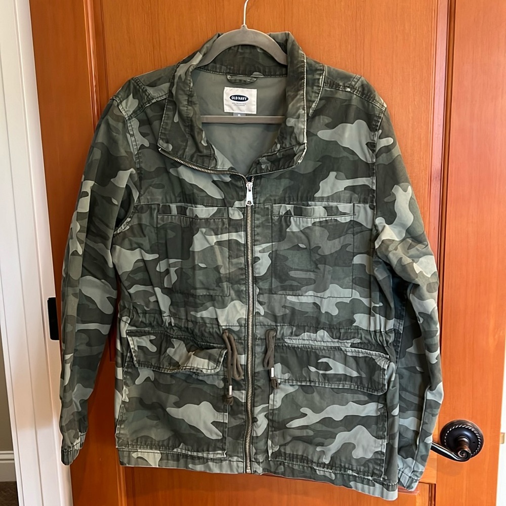 Camo cinch waist jacket